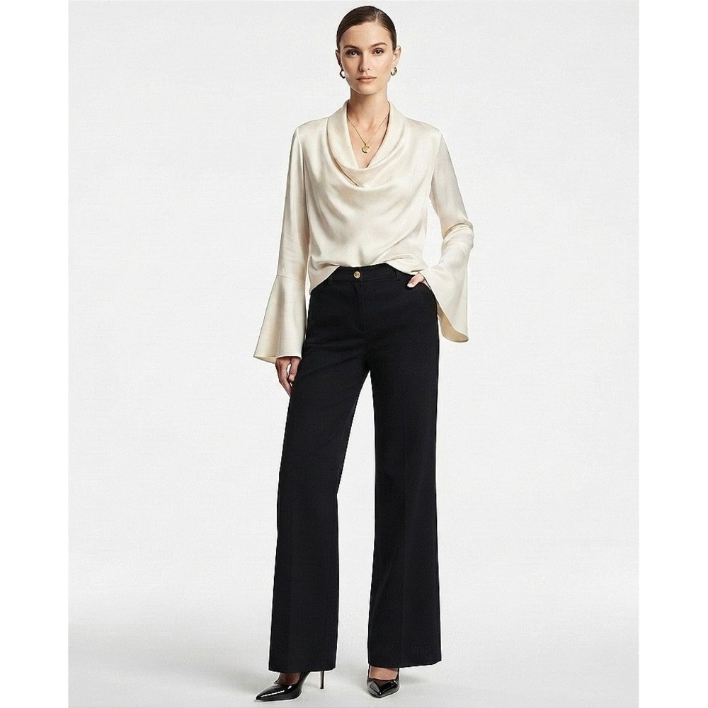 St. John Collection Luxury Wide Leg Jeans Women's Size 10 Black Mid Rise EUC